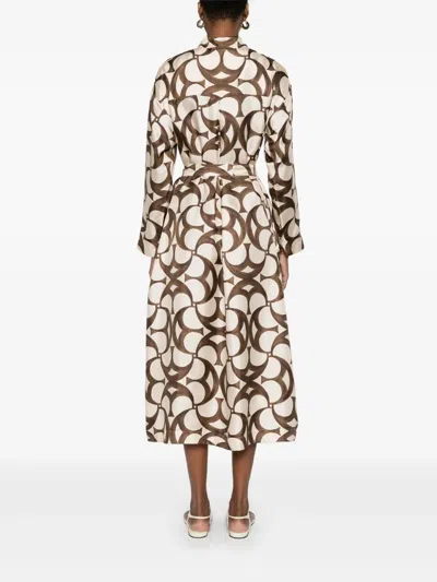 S Max Mara Alice Pleated Abstract-print Midi Dress In Multi
