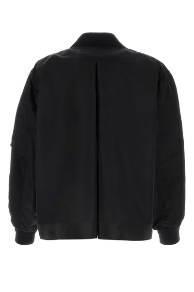Sacai Womens Black Relaxed-fit Round-neck Shell Jacket In Black