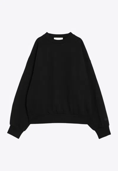 Essentials Logo Print Crewneck Sweatshirt In Black