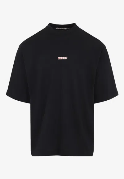 Marni Brand Label T-shirt In Black