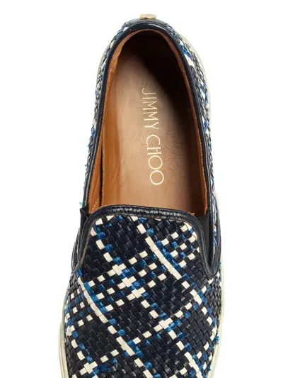 Pre-owned Jimmy Choo Woven Leather Slip-on Sneakers