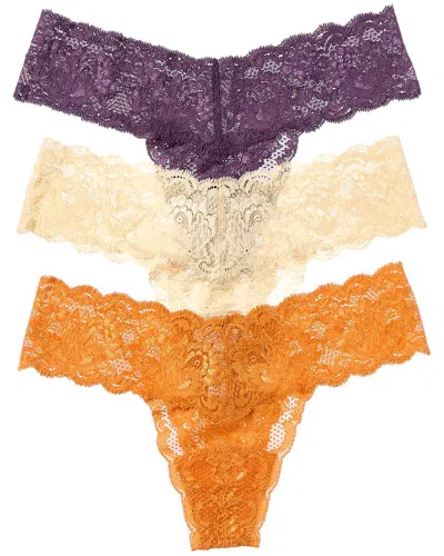 Cosabella Never Say Never Set Of 4 Low-rise Thong In Multi
