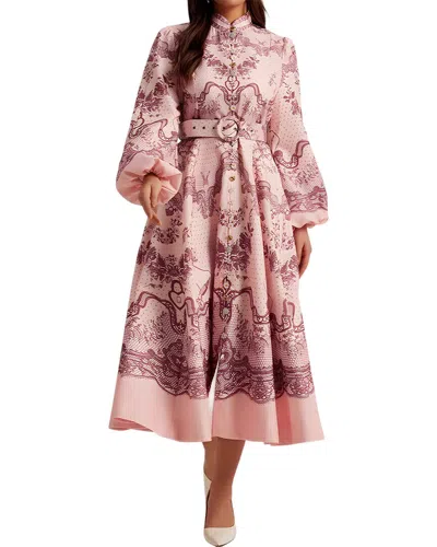 Linda Charm Midi Dress In Pink