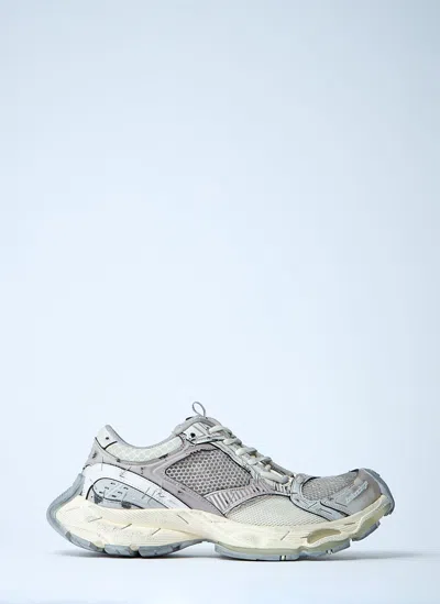 Balenciaga Multicolor Synthetic Leather And Mesh Stapler Sneakers In Gray