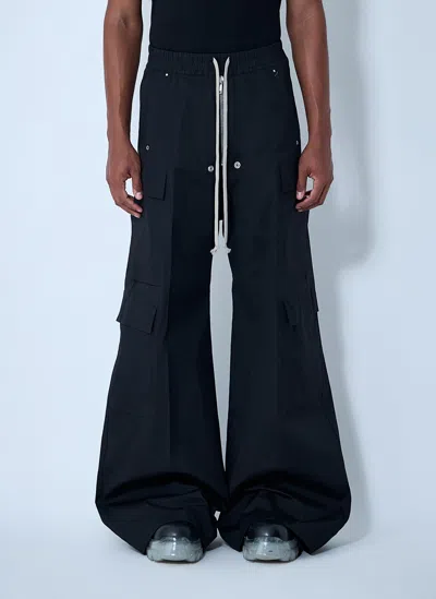 Rick Owens Wide-leg Trousers With High Waist And Utility Pockets In Black