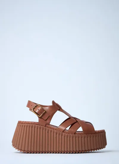 Chloé Leather Nama Platform Sandals