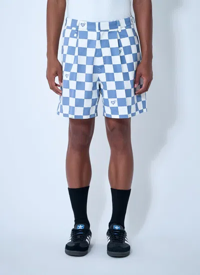 Human Made Checkerboard-print Shorts In Blue