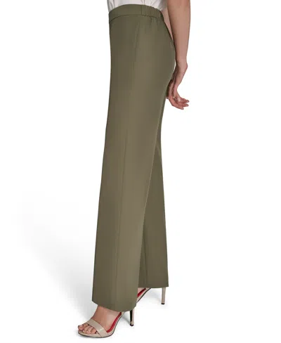 Halston Womens Soft Suiting Belted Utility Shirt Soft Suiting Wide Leg Pull On Pants
