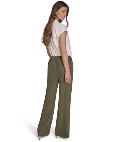 Halston Womens Soft Suiting Belted Utility Shirt Soft Suiting Wide Leg Pull On Pants