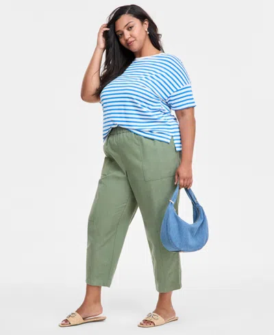 On 34th Trendy Plus Size Barrel-leg Utility Pants, Exclusively At Macy's