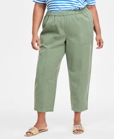 On 34th Trendy Plus Size Barrel-leg Utility Pants, Exclusively At Macy's
