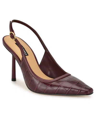 Nine West Orlanda Slingback Pointed Toe Pump In Burgundy