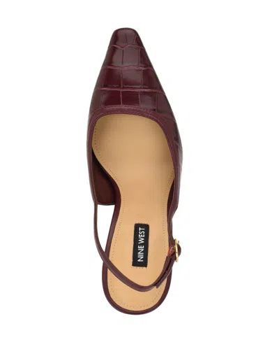 Nine West Orlanda Slingback Pointed Toe Pump In Burgundy