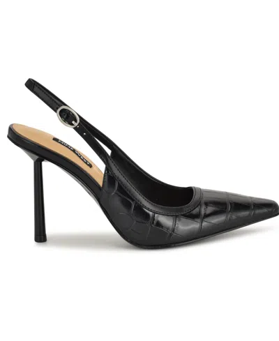 Nine West Orlanda Slingback Pointed Toe Pump In Animal Print