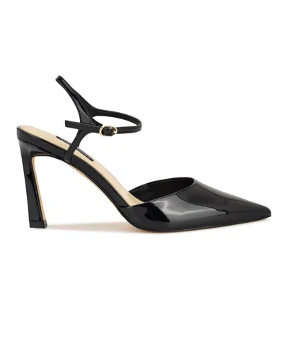Nine West Dres Ankle Strap Pointed Toe Pump In Black