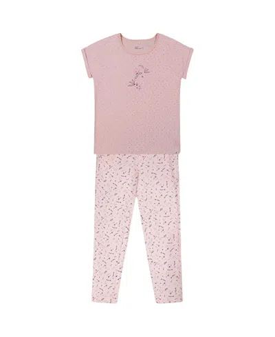 Deux Par Deux Printed Organic Cotton Two-piece Pajama Set In Multi