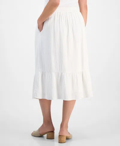 Style & Co Petite Cotton Gauze Tiered Pull-on Midi Skirt, Exclusively At Macy's