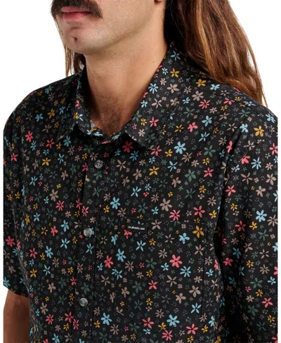 Quiksilver Ditsy Mini Classic Floral Short Sleeve Cotton Button-up Shirt In Multi