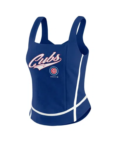 Wear By Erin Andrews Women's Royal Chicago Cubs Square Neck Tank Top