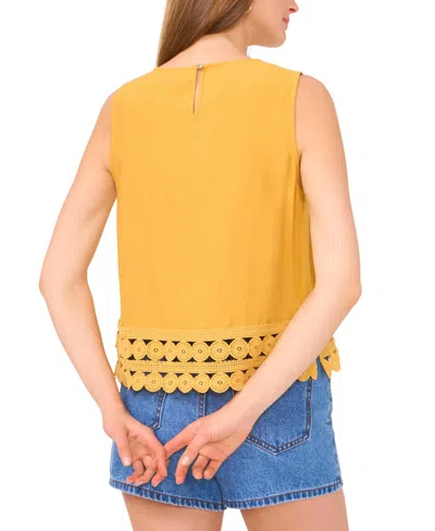Vince Camuto Women's Crewneck Lace-hem Tank Top