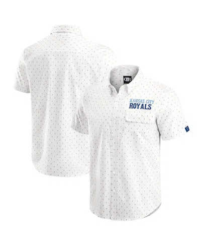 Fanatics Darius Rucker Collection By  Men's Cream Kansas City Royals Printed Button-down Shirt In White
