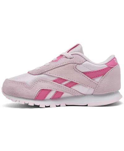 Reebok Toddler Girls Classic Nylon Stretch Lace Casual Sneakers From Finish Line In Pink