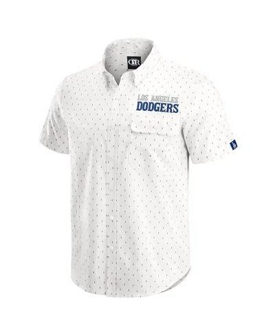 Fanatics Darius Rucker Collection By  Men's Cream Los Angeles Dodgers Printed Button-down Shirt In Multi