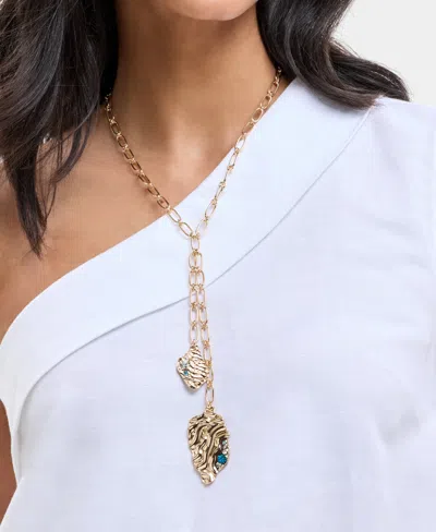 Inc International Concepts Gold-tone Color Crystal Shell Lariat Necklace, 18" + 3" Extender, Exclusively At Macy's