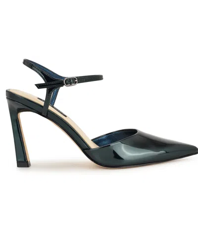 Nine West Dres Ankle Strap Pointed Toe Pump In Black