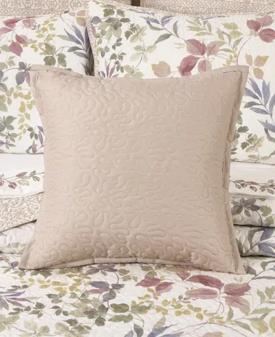 Royal Court Rosewood Quilted Square Decorative Pillow, 16" X 16"