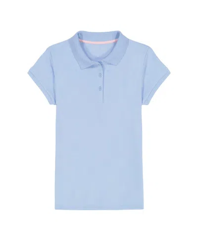 Nautica Big Girls Short Sleeve Interlock Polo Shirt In Blue