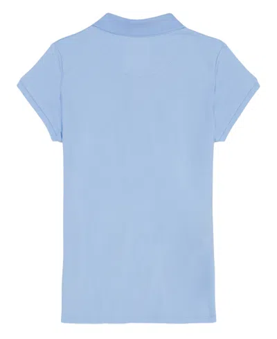 Nautica Big Girls Short Sleeve Interlock Polo Shirt In Blue