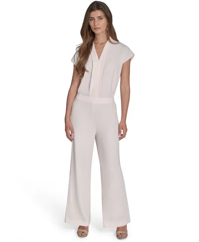 Halston Women's Soft Suiting Wide-leg Pull-on Pants In White
