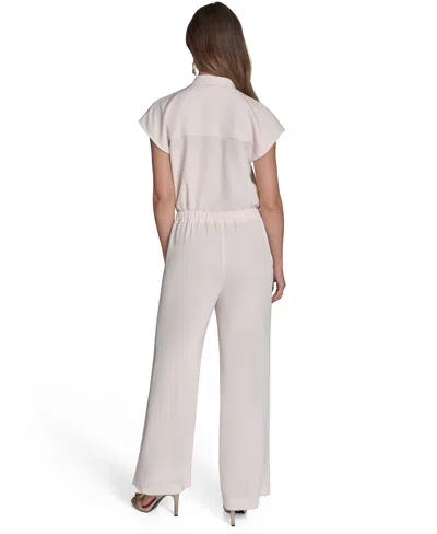 Halston Women's Soft Suiting Wide-leg Pull-on Pants In White
