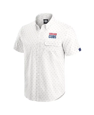 Fanatics Darius Rucker Collection By  Men's Cream Chicago Cubs Printed Button-down Shirt In White