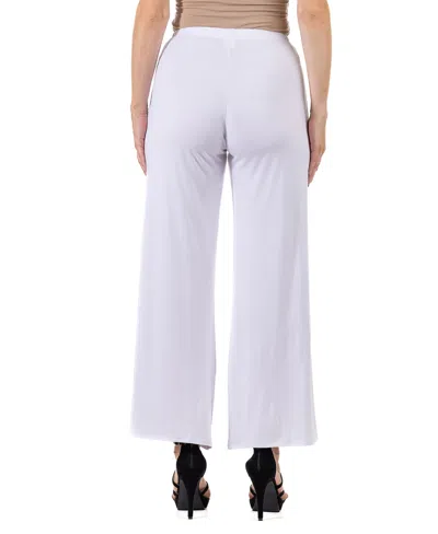 24seven Comfort Apparel Petite Comfortable Solid Color Palazzo Wide Leg Pants In Multi