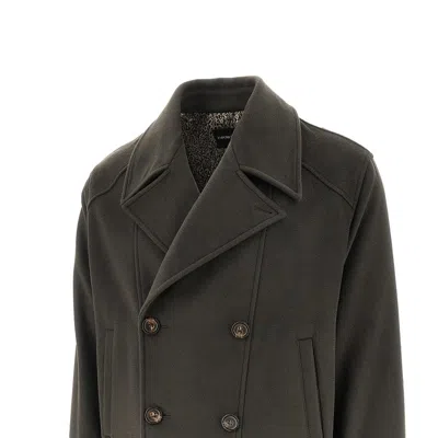 Emporio Armani L Double-breasted Short Blouson Jacket In Black