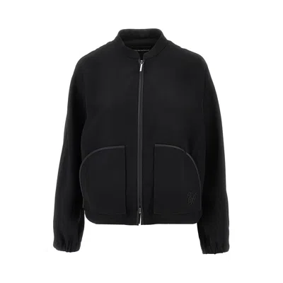 Emporio Armani Techno Cady Blouson With Logo Embroidery