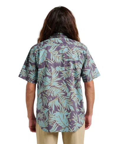 Quiksilver Palm Trip Classic Leaf Print Short Sleeve Cotton Button-up Shirt