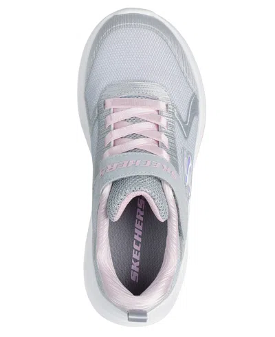 Skechers Little Girls Wave 92 Fastening Strap Casual Sneakers From Finish Line In Gray