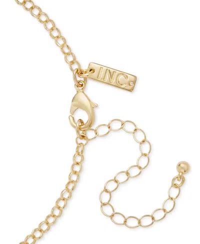 Inc International Concepts Gold-tone Pave & Imitation Pearl Shell Fringe Statement Pendant Necklace, 31" + 3" Extender, Exclusi