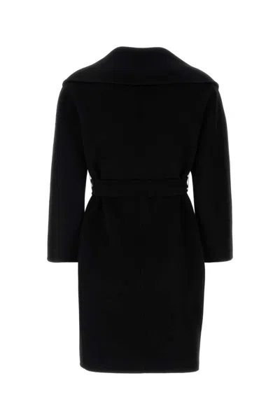 S Max Mara Wool Coat Messi Waist Sleeves In Black