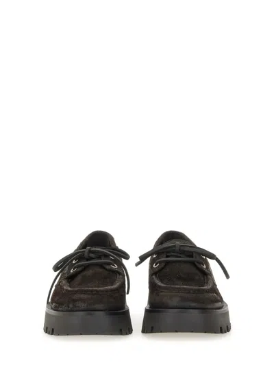 Alexander Wang Brown Cow Leather Loafers In Brown