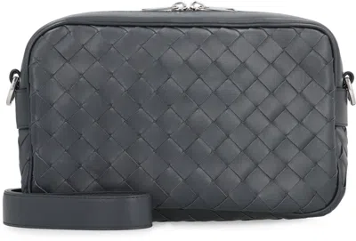Bottega Veneta Medium Intrecciato Camera Bag In Gray