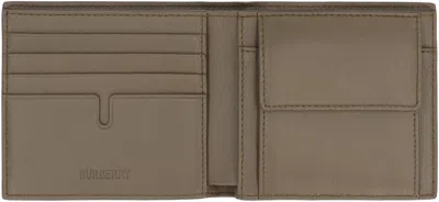 Burberry Check Print Wallet In Neutral