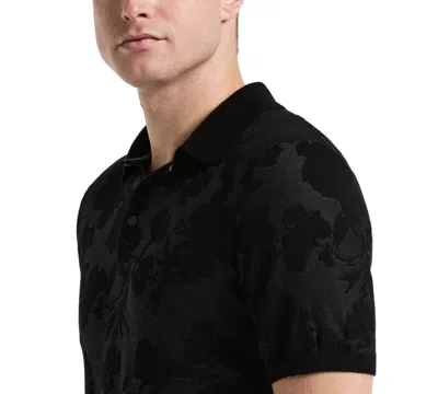 Perry Ellis Men's Floral Jacquard Polo Shirt
