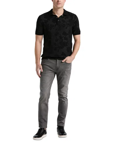 Perry Ellis Men's Floral Jacquard Polo Shirt