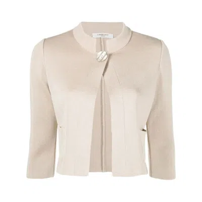 Charlott Single-button Three Quarter Sleeves Cardigan In White