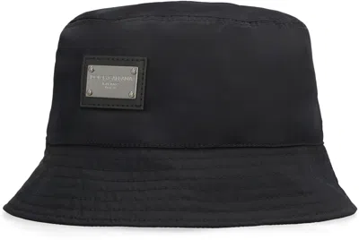 Dolce & Gabbana Logo-plaque Bucket Hat In Black