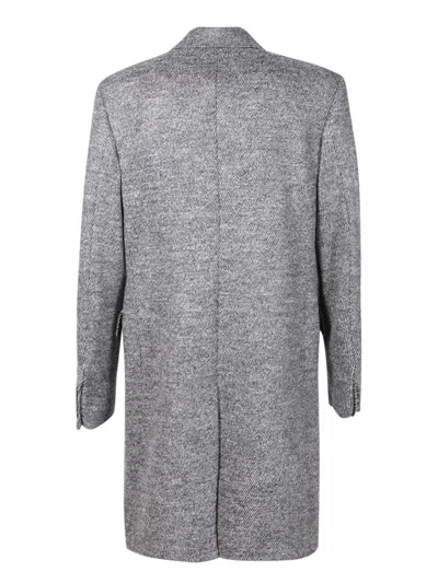 Dolce & Gabbana Single-breasted Grey Wool Coat In Gray